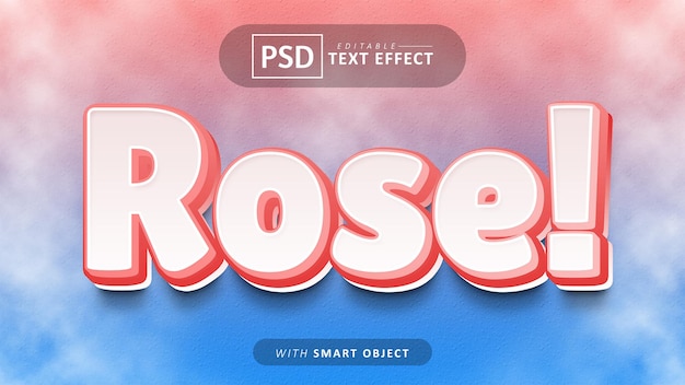 Rose cartoon style text effect editable