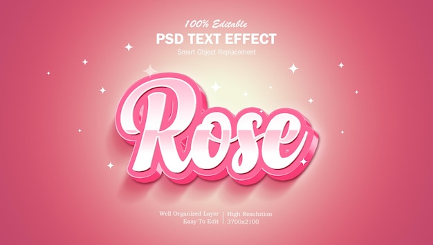 PSD effetto di testo modificabile photoshop brillante colore rosa