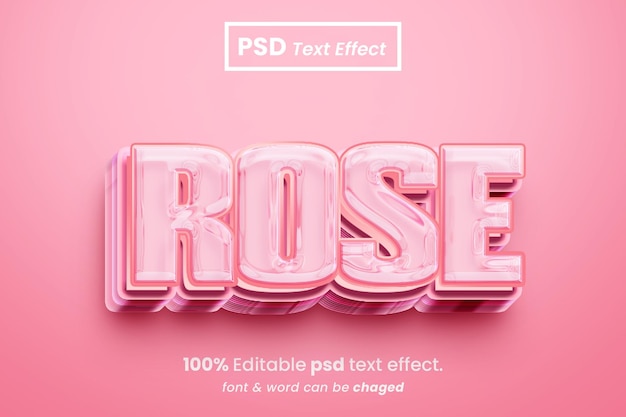 Rose editable 3d text effect