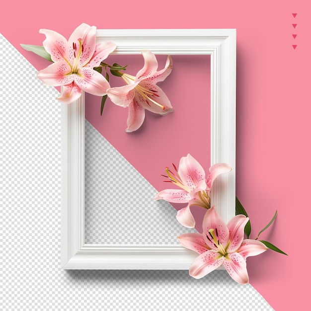 PSD rose flower frame for compositions