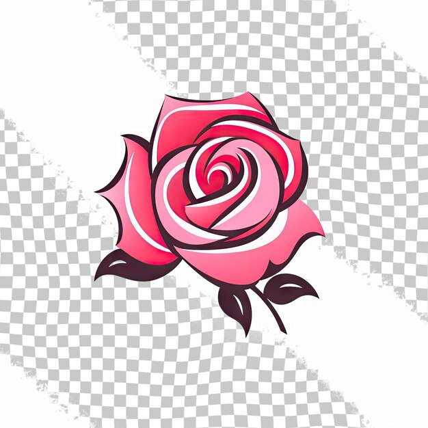 PSD Иллюстрация векторной иконы шаблона логотипа цветка розы изолирована на прозрачном фоне
