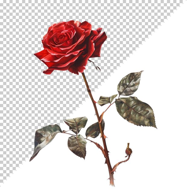 Rose flower png isolated on transparent background