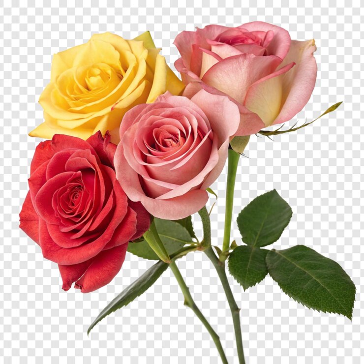PSD 透明な背景に隔離されたバラの花 png