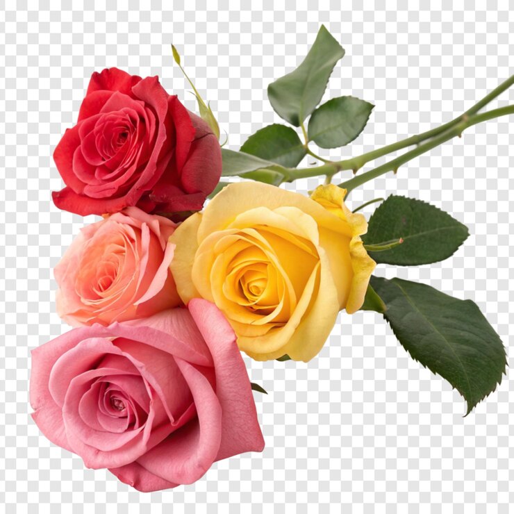 PSD 透明な背景に隔離されたバラの花 png