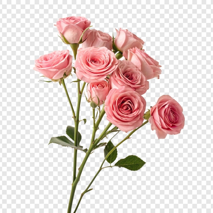 PSD 透明な背景に隔離されたバラの花 png