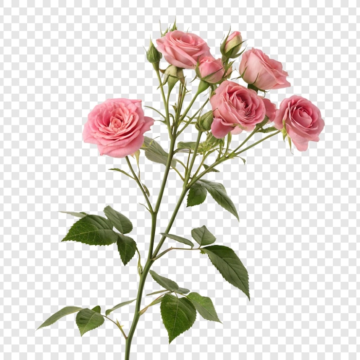 PSD 透明な背景に隔離されたバラの花 png