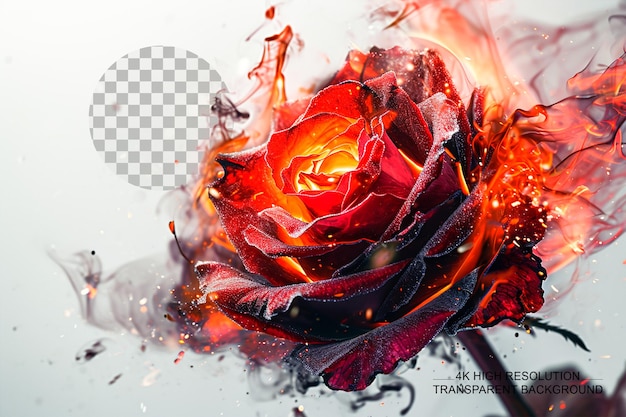 PSD 불과 사랑의 장미 꽃 투명한 배경에 장미 모양의 디자인