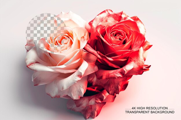 PSD 투명 한 배경 에 화려 한 발렌타인 데이 를 담은 장미 꽃