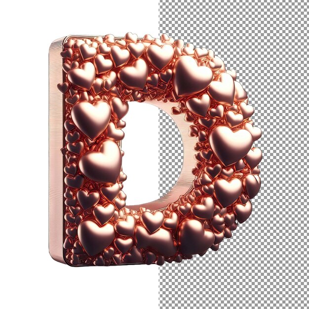 Lettera 3d rose gold elegance