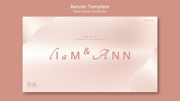 Rose gold invitation banner template