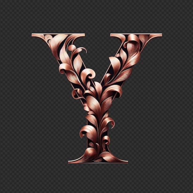 Rose gold leaf calligraphy masterpiece png