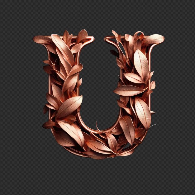 Rose gold leaf writing in flow png