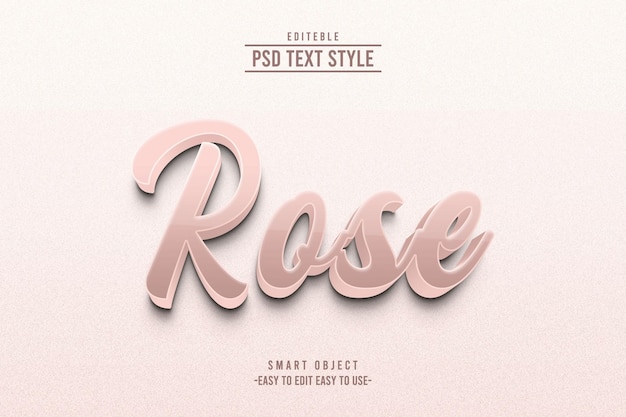 PSD rose gold text style