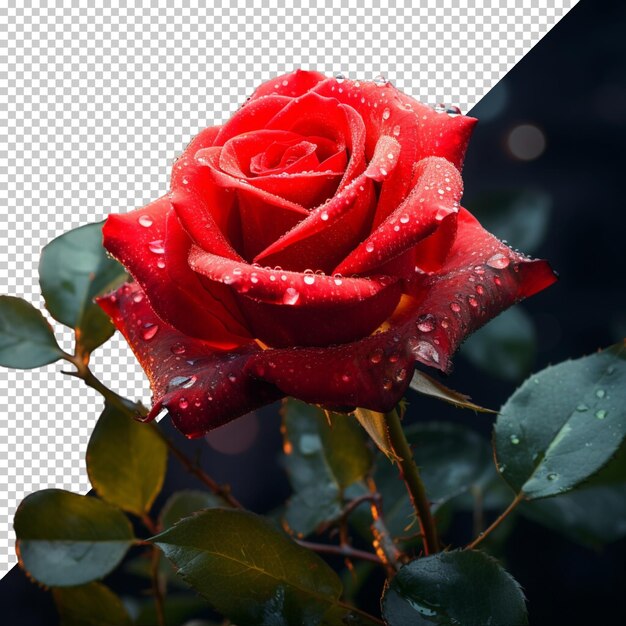 PSD rose isolated on transparent background