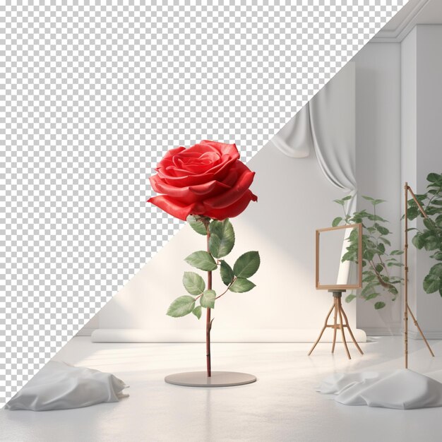 PSD rose isolated on transparent background