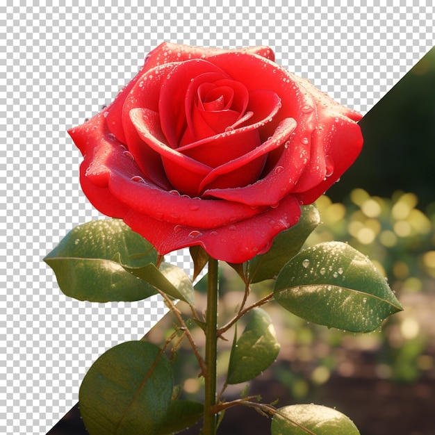 PSD rose isolated on transparent background