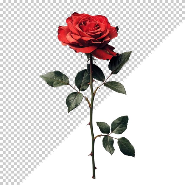 PSD rose isolated on transparent background