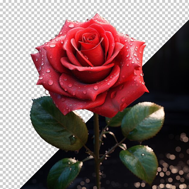 PSD rose isolated on transparent background