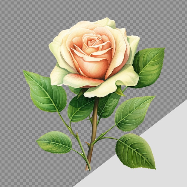 PSD rose png isolated on transparent background