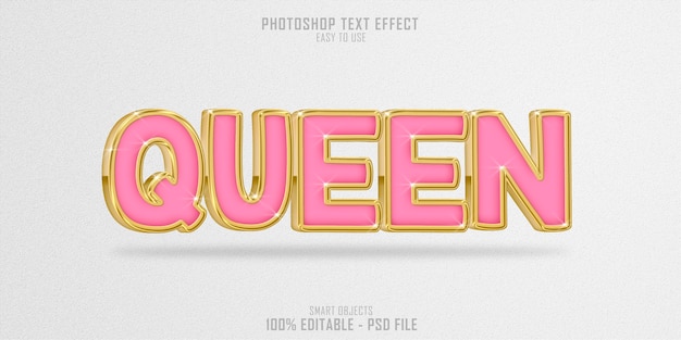 PSD rose queen tekststijl effect sjabloon