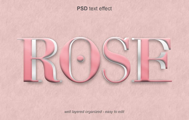 Rose tekst bewerkbare stijl roze kleur