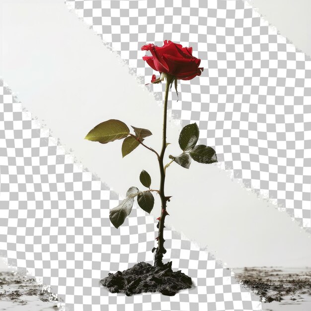 PSD a rose that is on a white background with a red rose in the middle