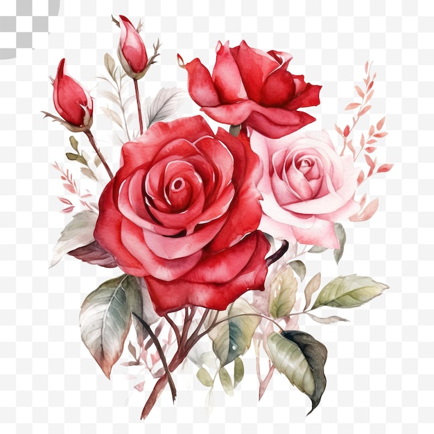 PSD rose watercolor transparent background