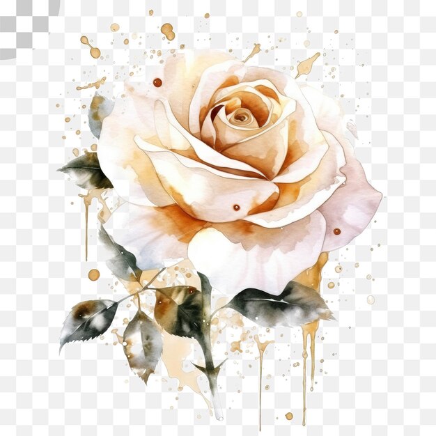 PSD rose watercolor transparent background