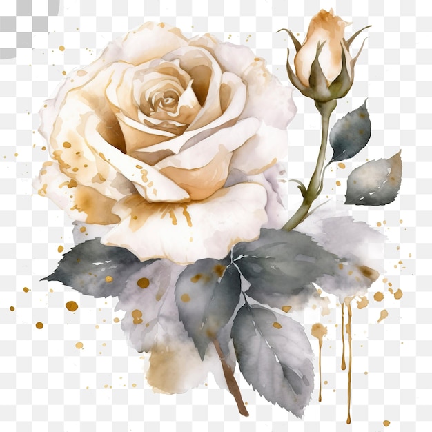 PSD rose watercolor transparent background