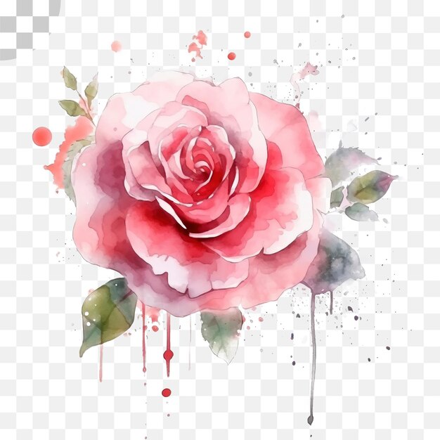 PSD rose watercolor transparent background