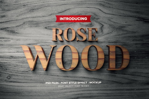 Rose wood premium 3d text effect