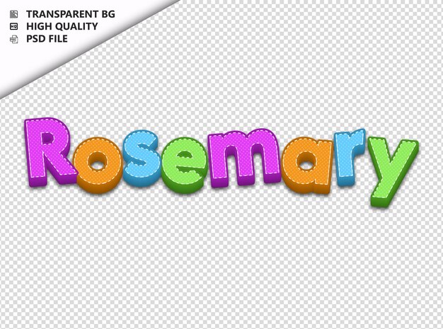 PSD rosemary typography text colorful craft spring psd transparent