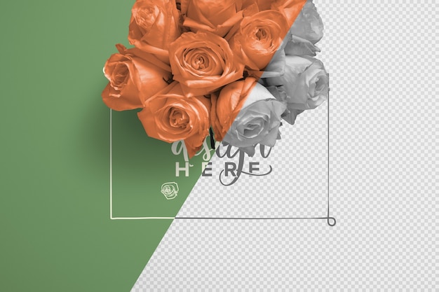 Roses bouquet background mockup