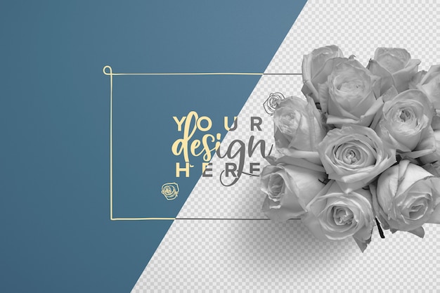 Mockup di sfondo bouquet di rose