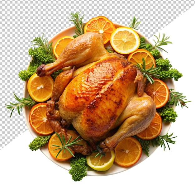 PSD rosted chicken on transparent background