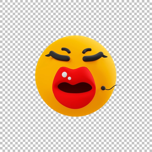 PSD emoticon labbra rosee 3d emoji icona