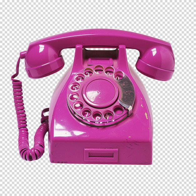 PSD rotary telephone isolated on transparent background