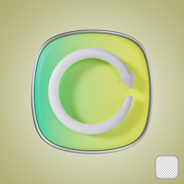 Rotate right mobile app 3d icon