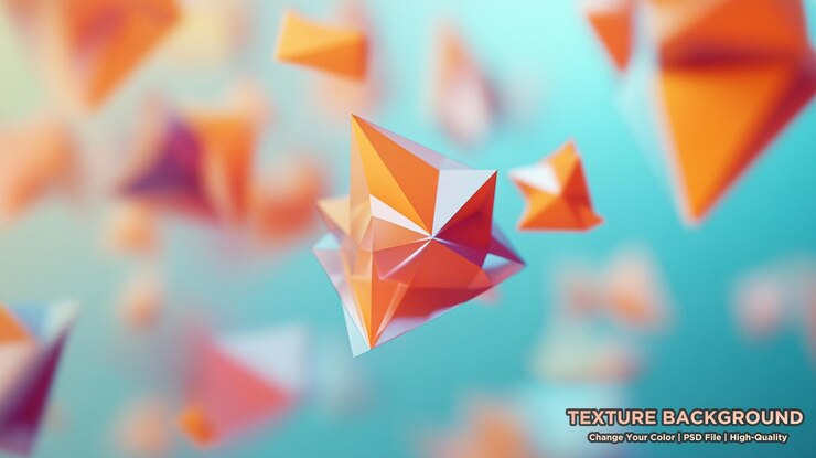 PSD rotating geometric polygons design spinning stream with geometric 3d polygons