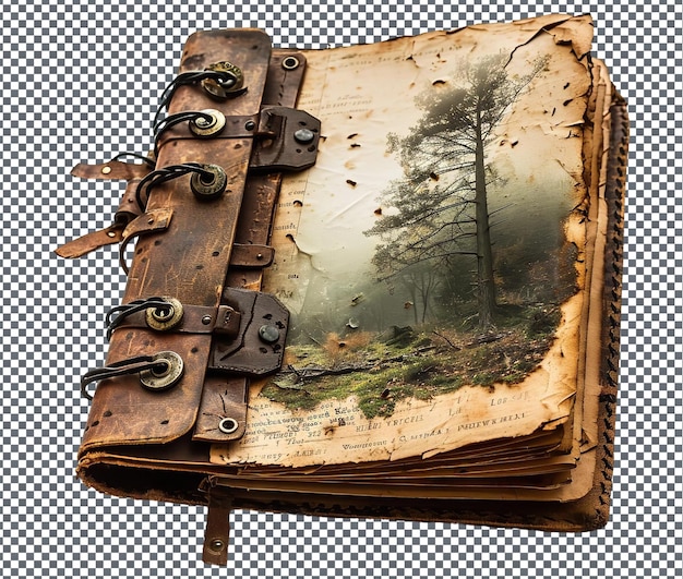 PSD rough condition of scrapbook compiling isolated on transparent background