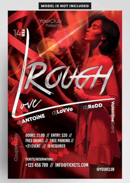 Rough Love Love Event Projekt Ulotki Na Imprezę W Klubie Nocnym