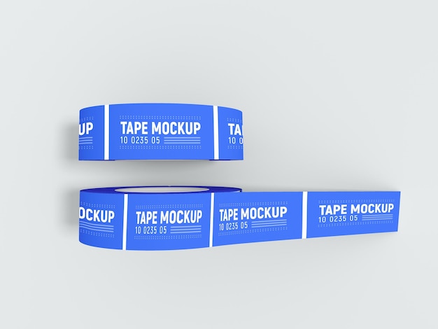 Round adhesive sticker roll branding mockup