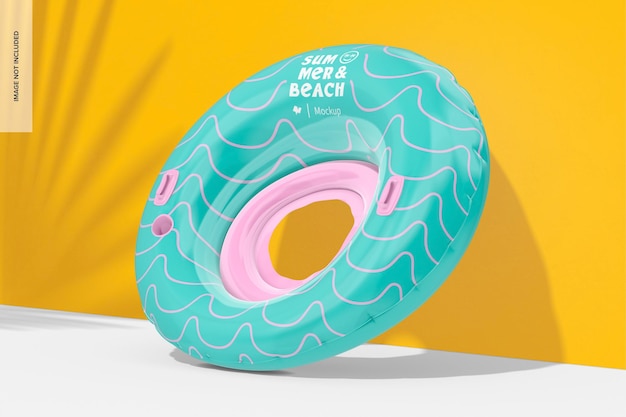 Round beach float mockup leaned