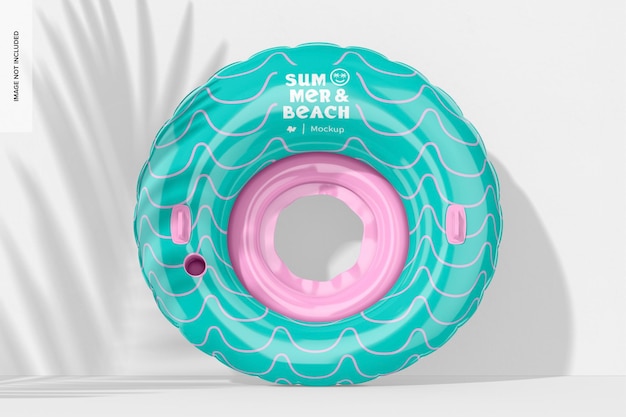 PSD round beach float mockup with sunscreen