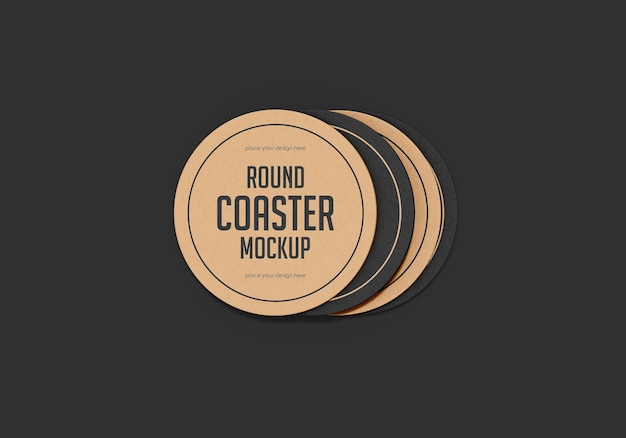 Round beer coaster mockup