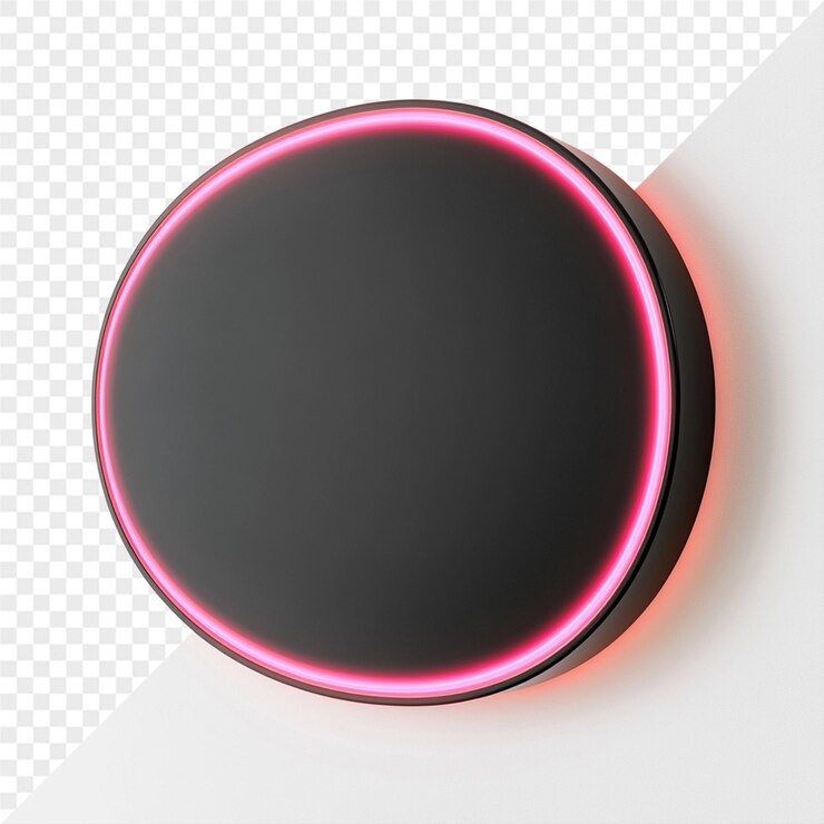 PSD a round black and pink round object with a pink and black border