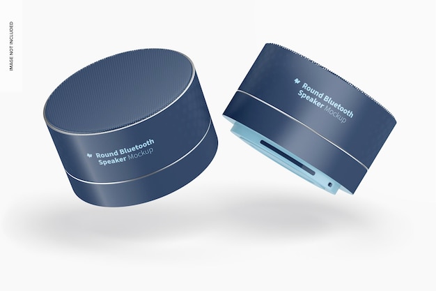 PSD mockup di altoparlanti bluetooth rotondi