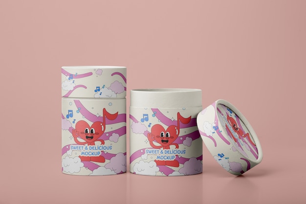 round box design mockup