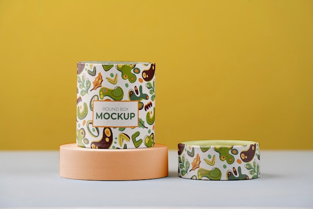 PSD round box mockup design