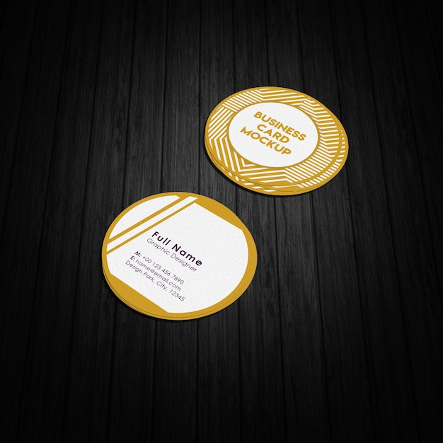 Round business card mock-up